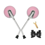 amleso 2Pcs Mirrors for Motorcycle Handlebar Clamp Mirror with Clamps Diameter 11cm Replacement Universal Motorcycle Mirror pink